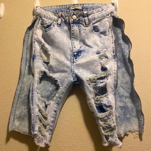 Stretch American Bazi distressed Bermuda Capri pants Size M